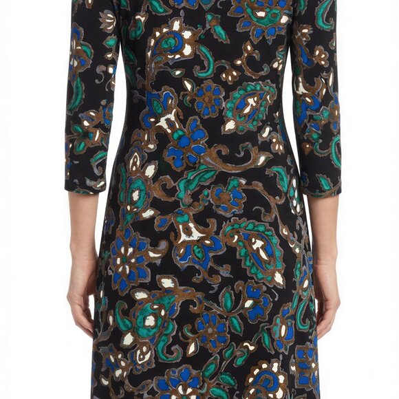 Evan Picone Dress Size 8 Multicolor Faux Wrap Jersey Knit - Picture 3 of 8